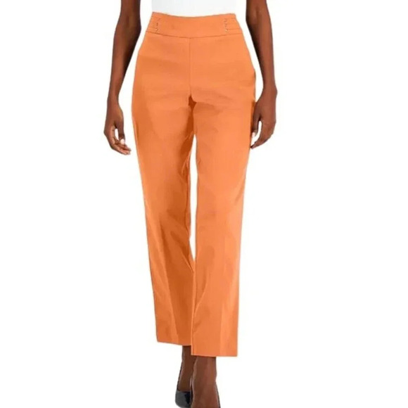JM Collection Orange Studded Trousers M Short - Picture 1 of 5